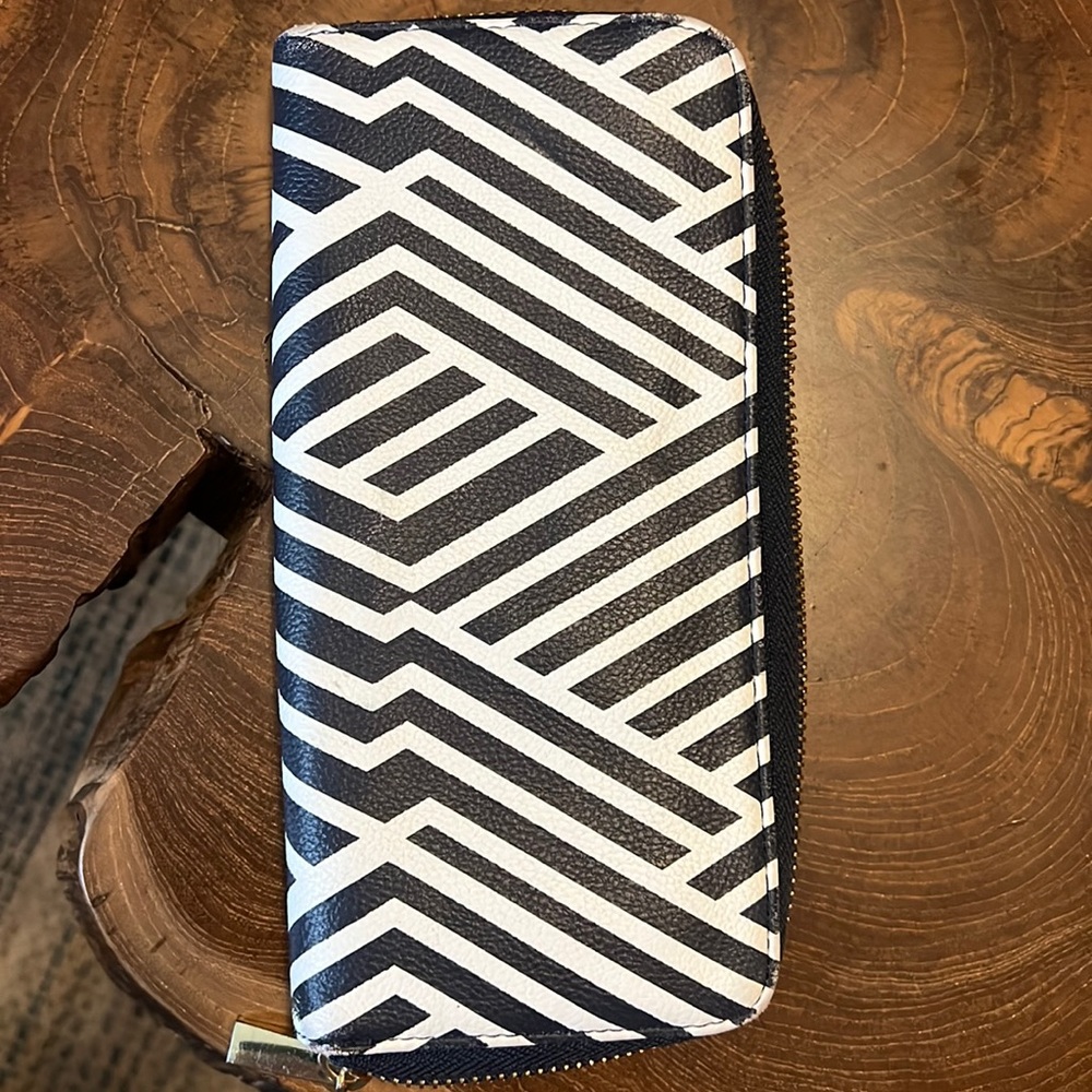 Target navy and white chevron wallet